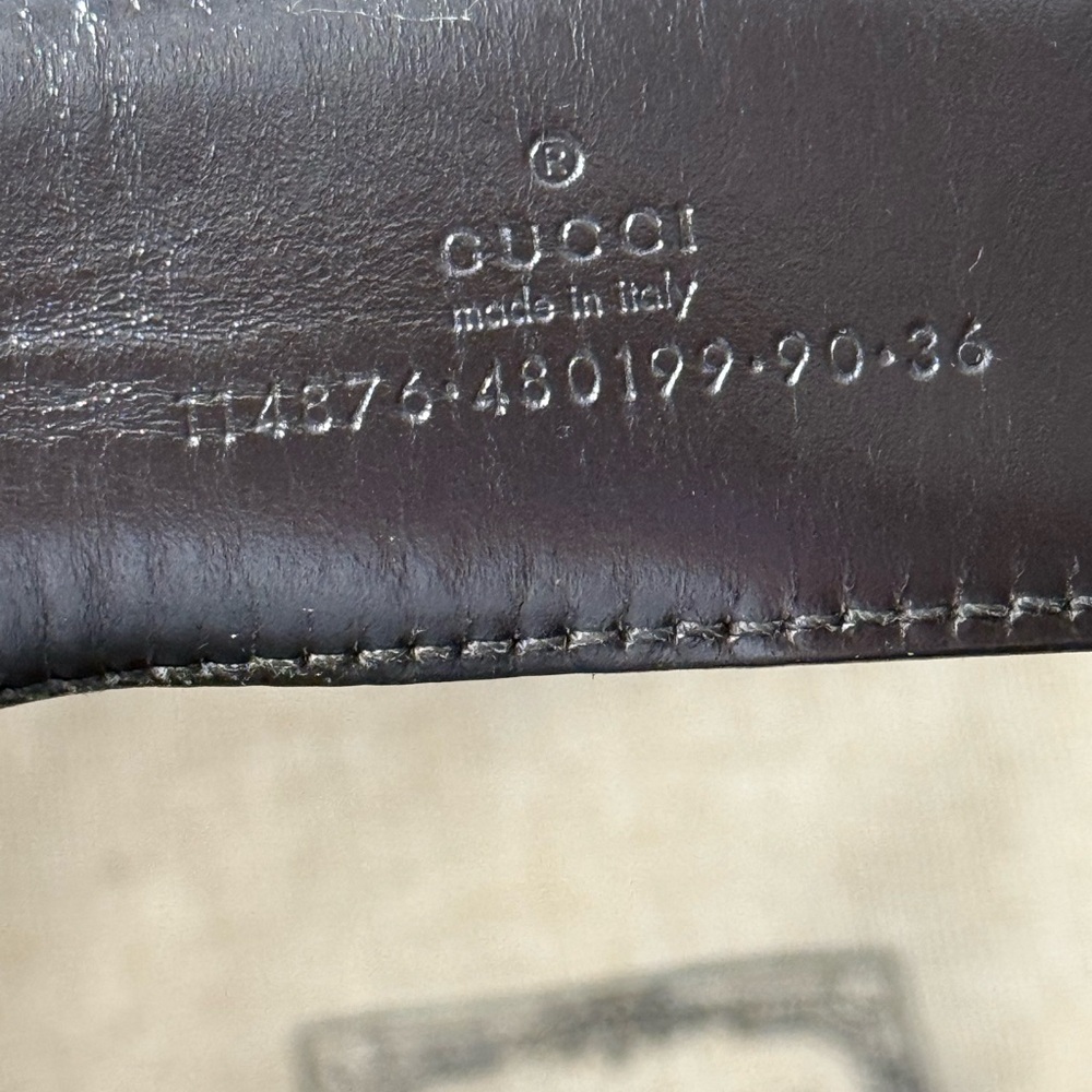 Gucci Brown and Tan Belt Bag with Silver Logo Buckle size 36 - Picture 7 of 9